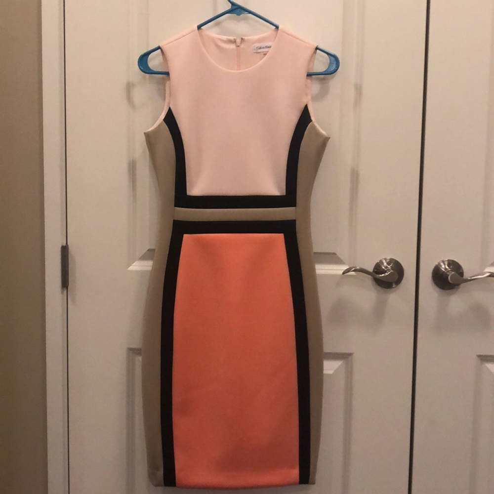 Calvin Klein pink geometric dress